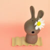 bunny vase, colour brown detail