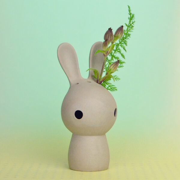 bunny vase, colour, cardboard grey