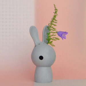 bunny vase, colour grey
