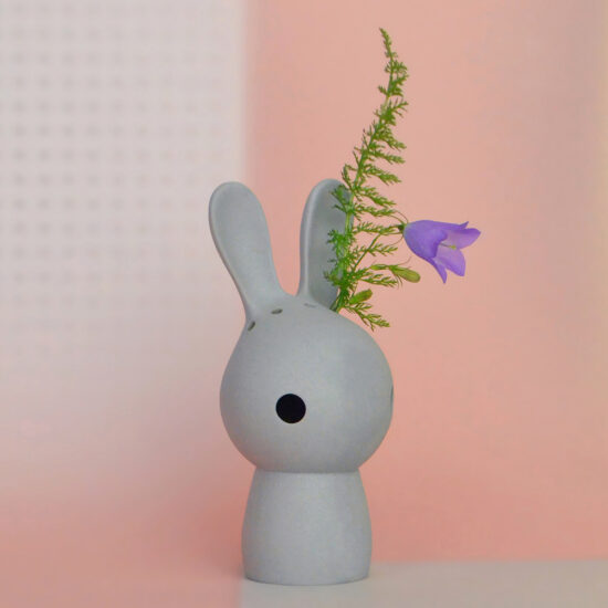 bunny vase, colour grey