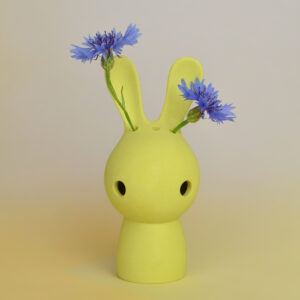 bunny vase, colour yellow